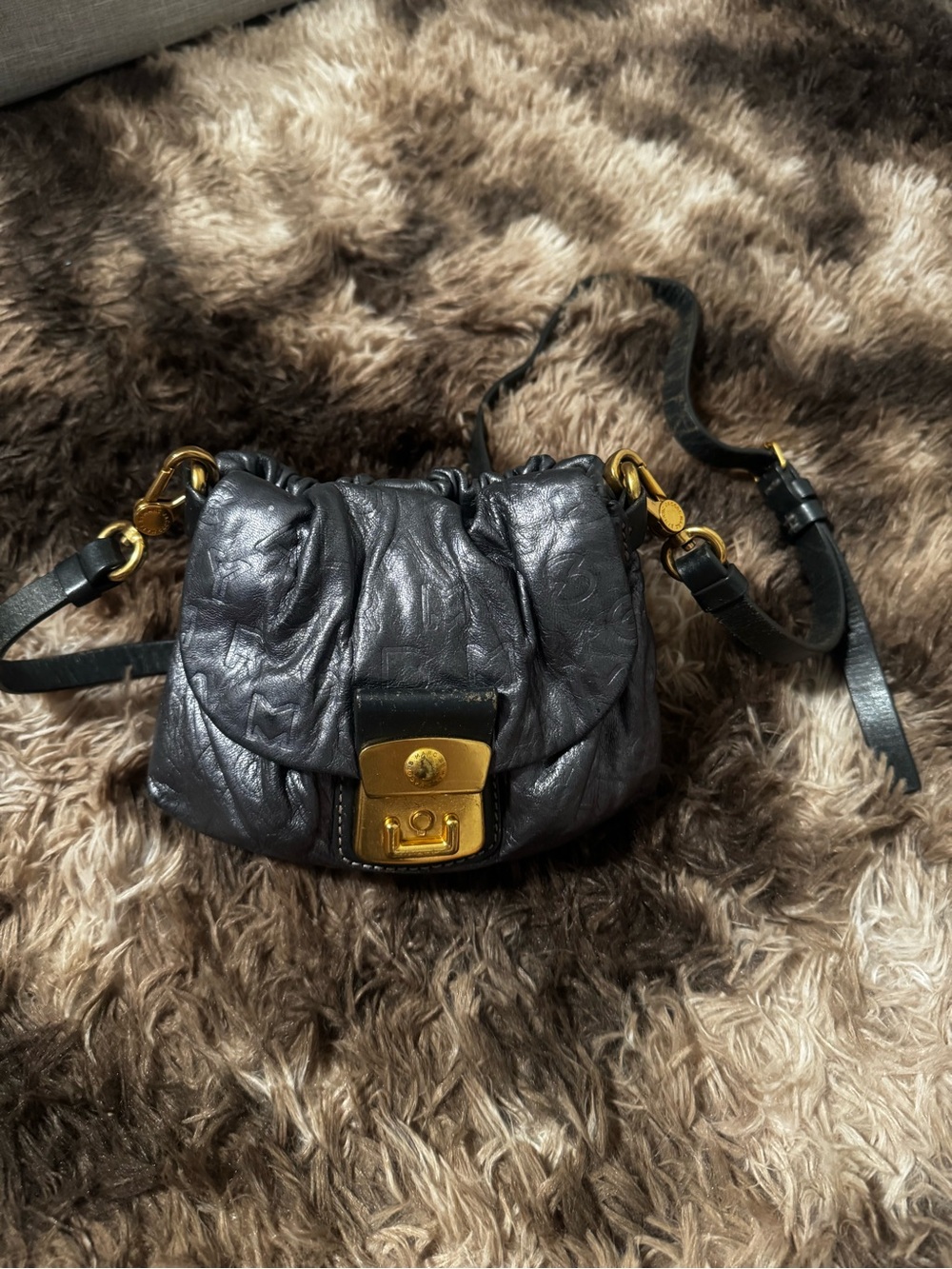 Marc by Marc Jacobs Gray Quilted Crossbody with Gold Hardware